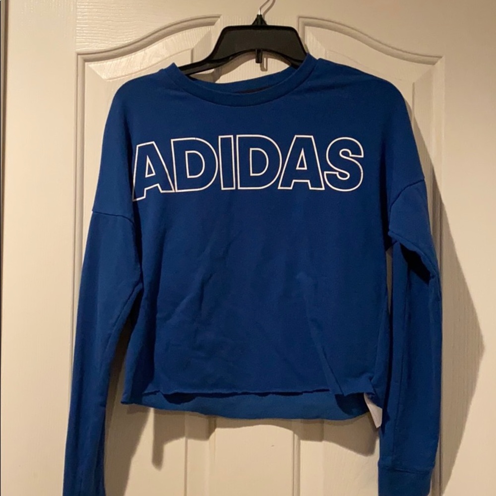 Cropped Blue Adidas Crewneck